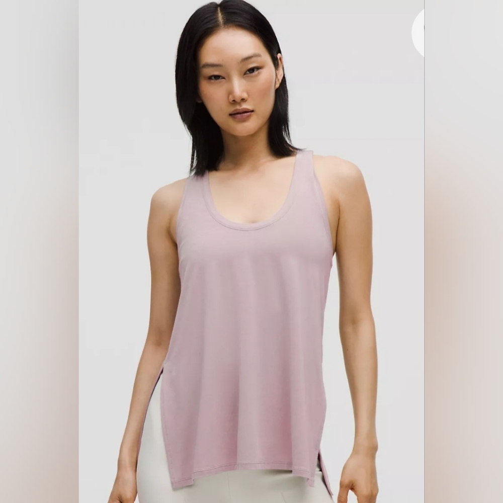 Lululemon Athletica Modal-Silk Side-Slit Tank- Grey Mauve